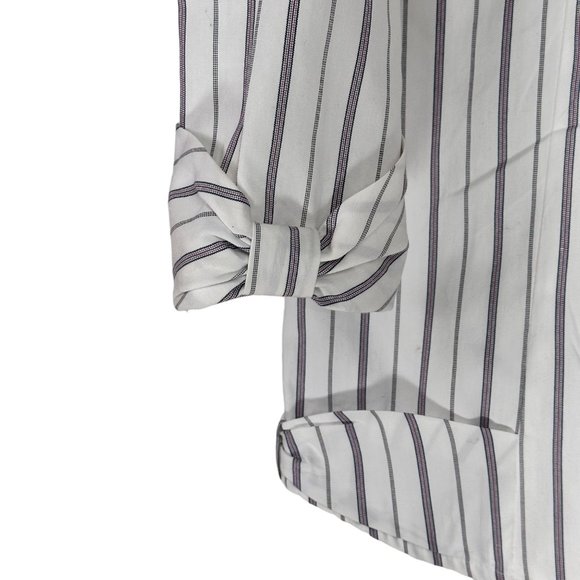 Bell Fine Garments White Striped Button Down Shirt 4 - Picture 6 of 7